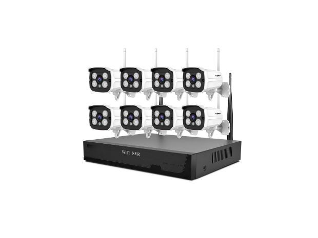 &u+ KIT DE SEGURIDAD NVR INALAMBRICO HD + 8 CAMARAS WIFI INTERIOR S001